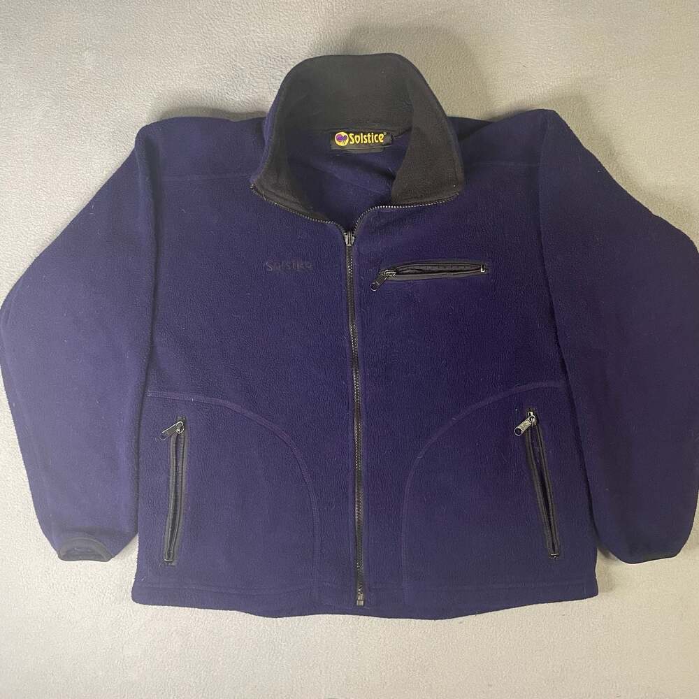 Vintage Solstice Full Zip Purple Fleece Jacket Made in USA Size WM